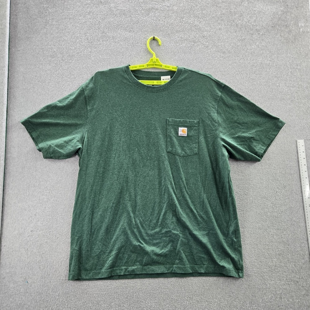 Carhartt Men Shirt XL Green K87 Logo Short Sleeve
